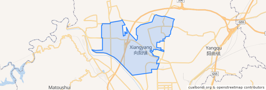 Mapa de ubicacion de 向阳镇.