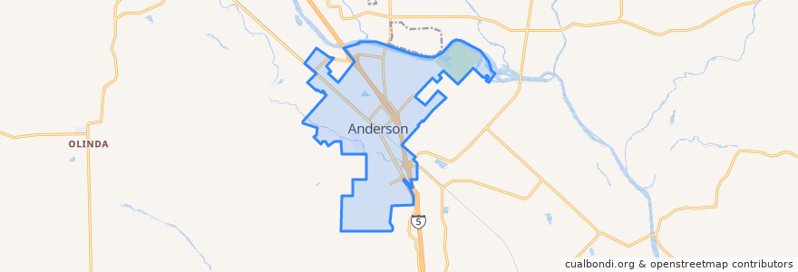 Mapa de ubicacion de Anderson.