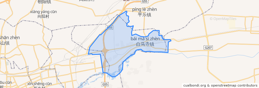 Mapa de ubicacion de 白马寺镇.