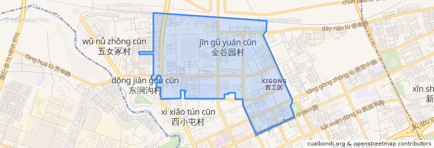 Mapa de ubicacion de 金谷园街道.