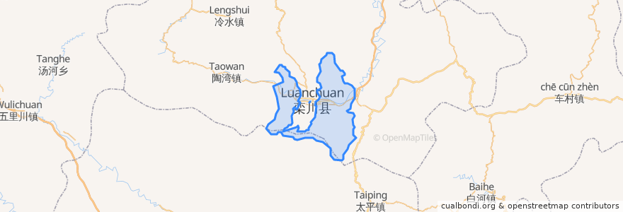 Mapa de ubicacion de 栾川乡.