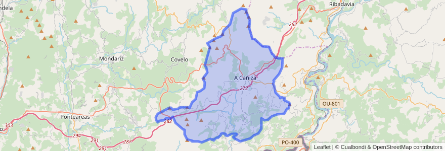 Mapa de ubicacion de A Cañiza.