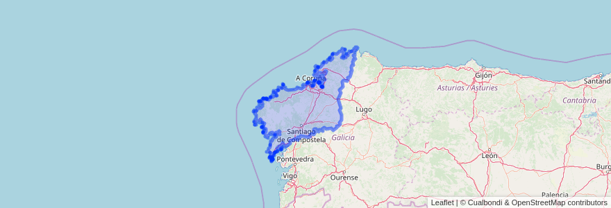 Mapa de ubicacion de A Coruña.