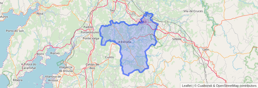 Mapa de ubicacion de A Estrada.