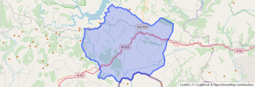 Mapa de ubicacion de A Gudiña.