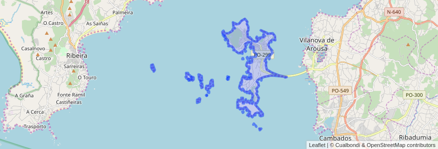 Mapa de ubicacion de Isla de Arousa.