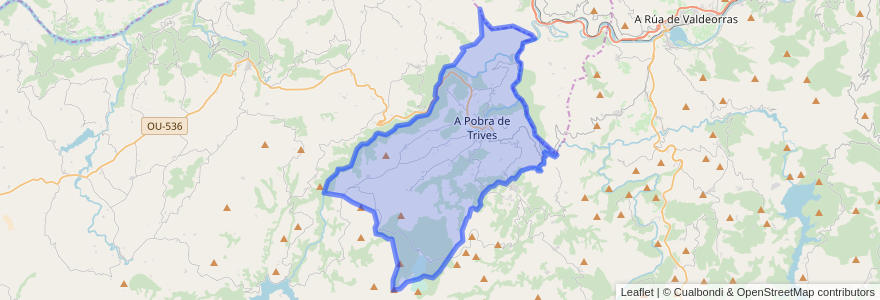 Mapa de ubicacion de A Pobra de Trives.