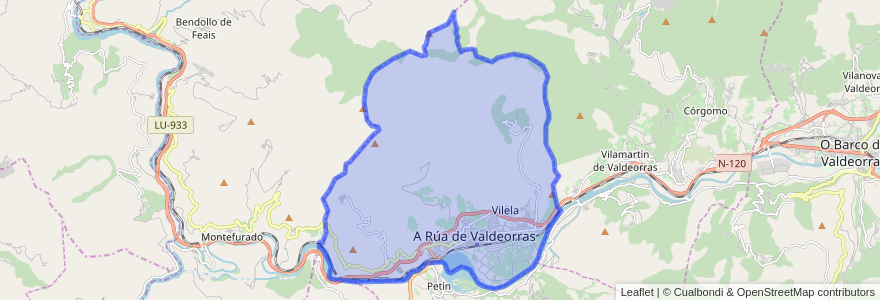 Mapa de ubicacion de A Rúa.