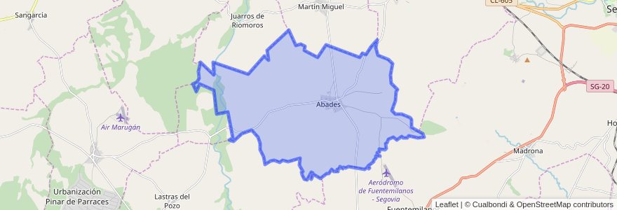 Mapa de ubicacion de Abades.