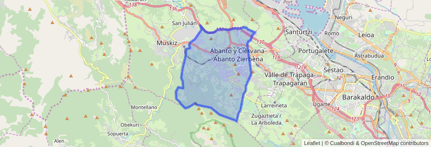 Mapa de ubicacion de Abanto y Ciérvana-Abanto Zierbena.