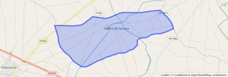 Mapa de ubicacion de Abarca de Campos.