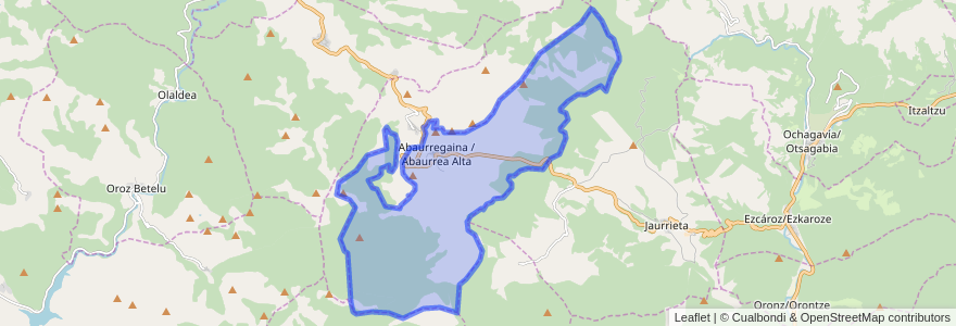 Mapa de ubicacion de Abaurrea Alta.