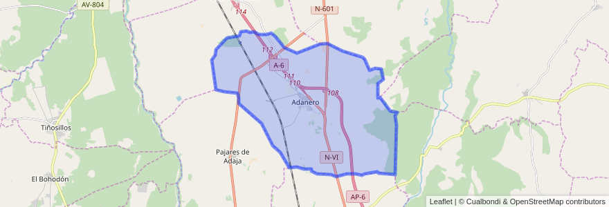 Mapa de ubicacion de Adanero.