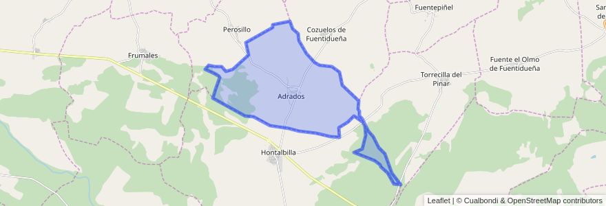 Mapa de ubicacion de Adrados.