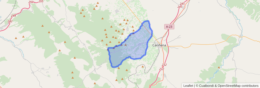 Mapa de ubicacion de Aguarón.