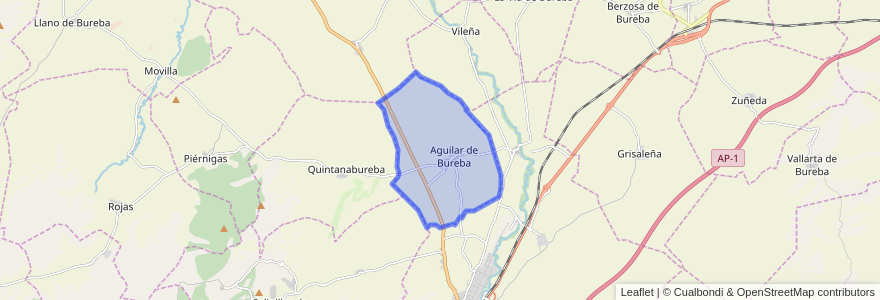 Mapa de ubicacion de Aguilar de Bureba.