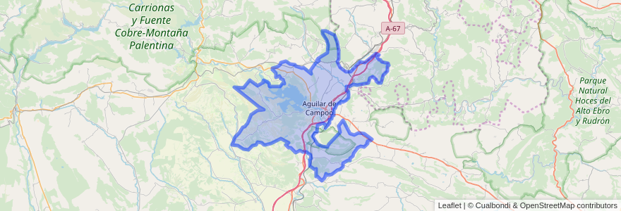 Mapa de ubicacion de Aguilar de Campoo.