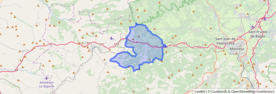 Mapa de ubicacion de Aguilar de Segarra.