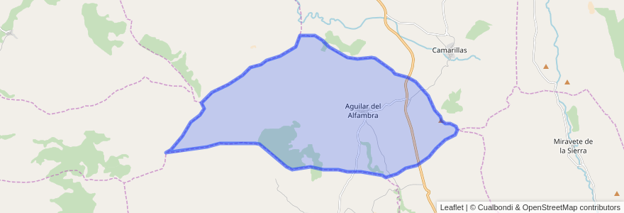 Mapa de ubicacion de Aguilar del Alfambra.