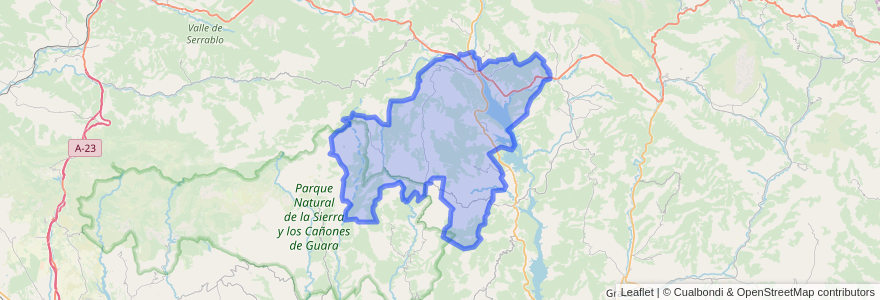 Mapa de ubicacion de Aínsa-Sobrarbe/L´Aínsa-Sobrarbe.