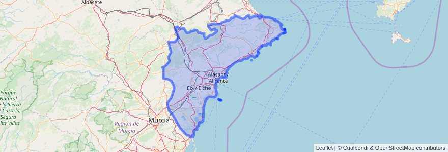 Mapa de ubicacion de Alacant / Alicante.