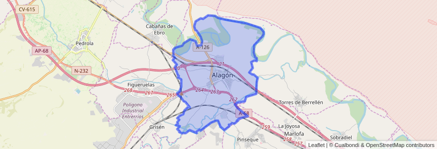 Mapa de ubicacion de Alagón.