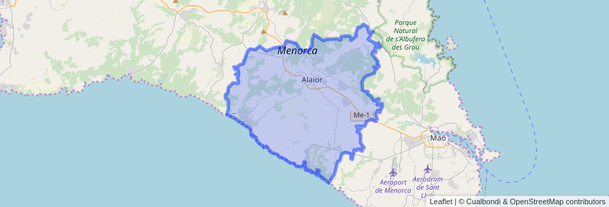 Mapa de ubicacion de Alaior.