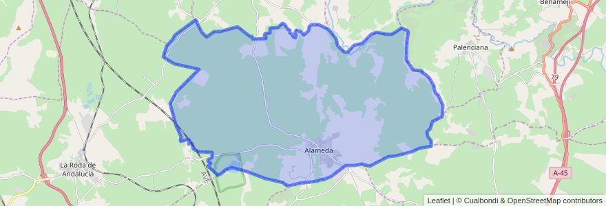 Mapa de ubicacion de Alameda.