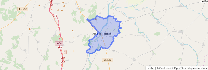 Mapa de ubicacion de Alba de Tormes.