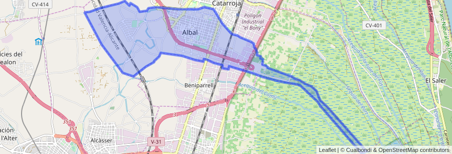 Mapa de ubicacion de Albal.