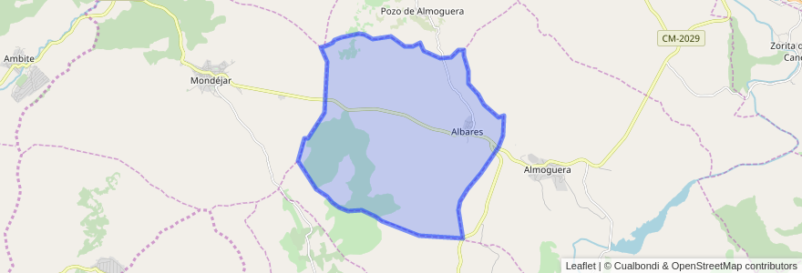 Mapa de ubicacion de Albares.