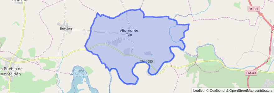 Mapa de ubicacion de Albarreal de Tajo.