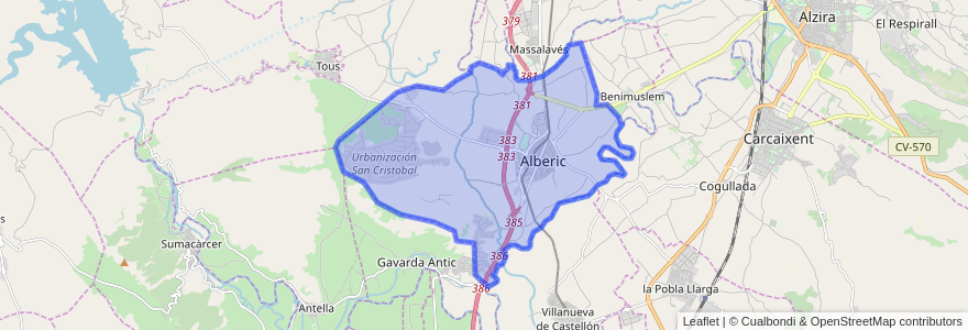 Mapa de ubicacion de Alberic.