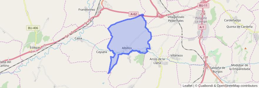 Mapa de ubicacion de Albillos.