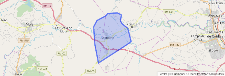 Mapa de ubicacion de Albudeite.