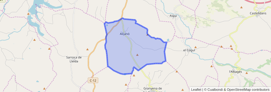 Mapa de ubicacion de Alcanó.