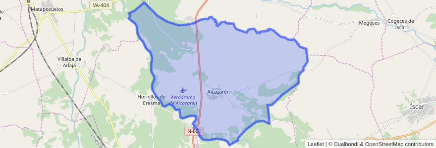 Mapa de ubicacion de Alcazarén.