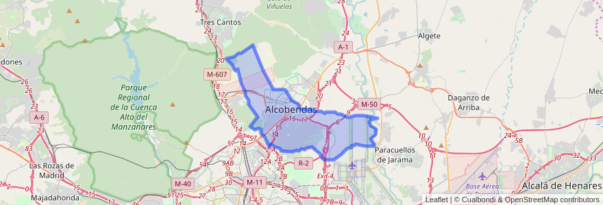 Mapa de ubicacion de Alcobendas.