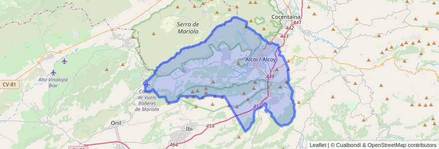 Mapa de ubicacion de Alcoi / Alcoy.