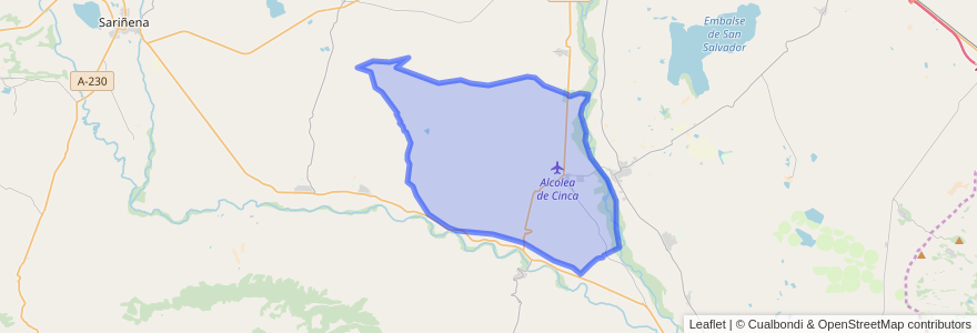 Mapa de ubicacion de Alcolea de Cinca.