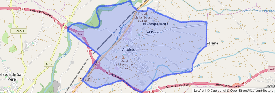 Mapa de ubicacion de Alcoletge.