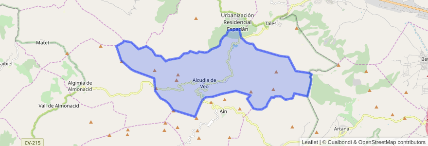 Mapa de ubicacion de Alcudia de Veo.