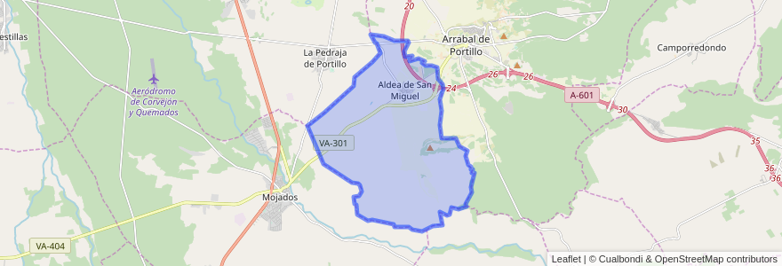 Mapa de ubicacion de Aldea de San Miguel.