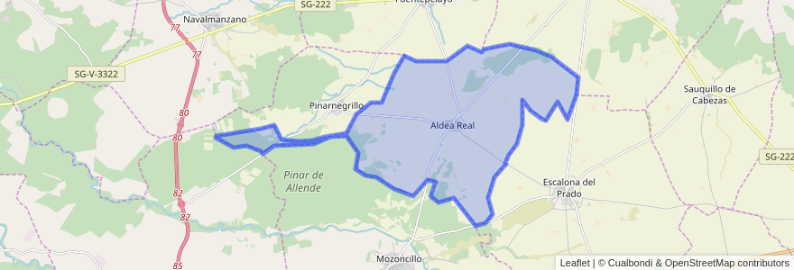 Mapa de ubicacion de Aldea Real.