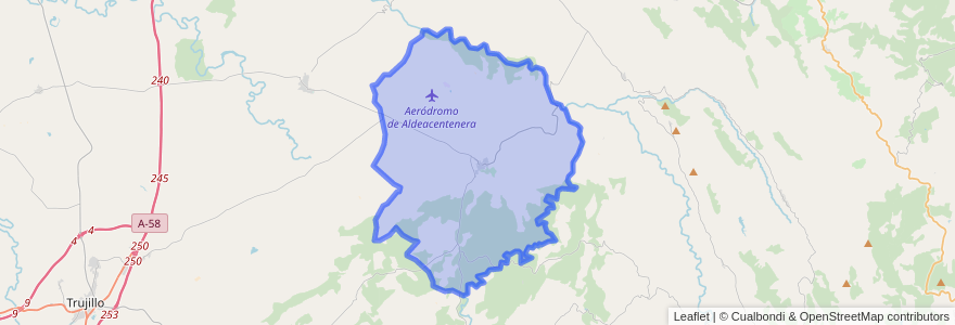 Mapa de ubicacion de Aldeacentenera.