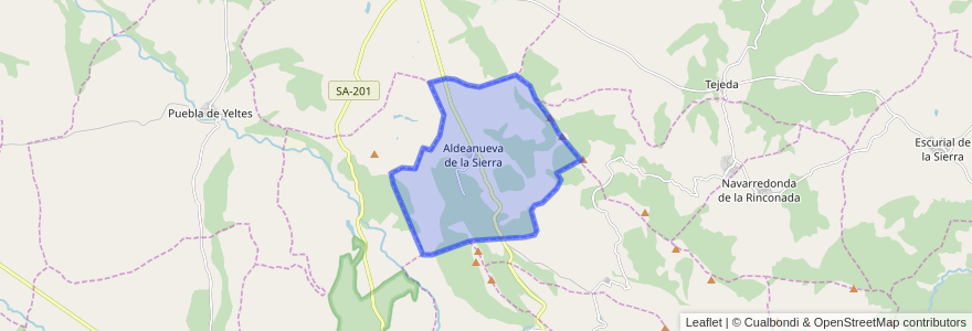 Mapa de ubicacion de Aldeanueva de la Sierra.