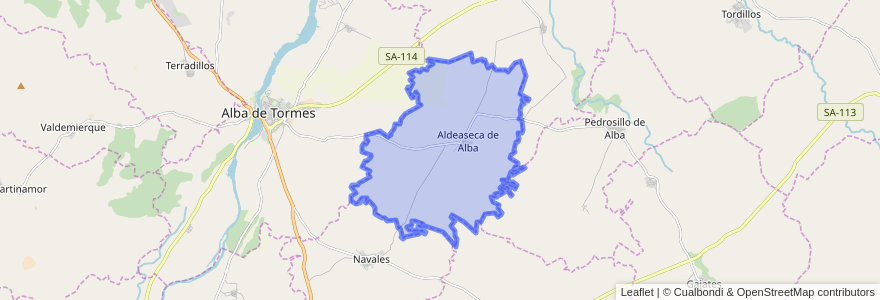 Mapa de ubicacion de Aldeaseca de Alba.