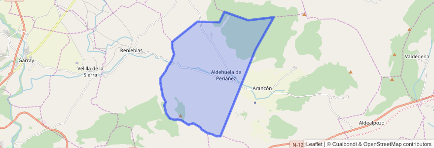 Mapa de ubicacion de Aldehuela de Periáñez.