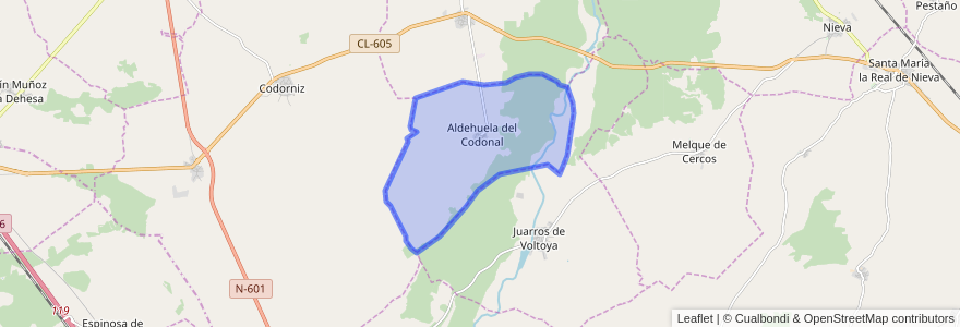 Mapa de ubicacion de Aldehuela del Codonal.