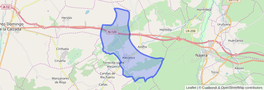 Mapa de ubicacion de Alesanco.